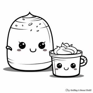 Cute Donut and Coffee Duo Coloring Pages 4