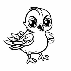 Cute Dove Cartoon Characters Coloring Pages 2