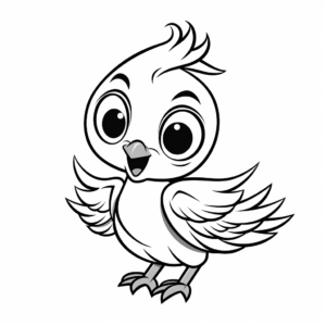 Cute Dove Cartoon Characters Coloring Pages 3