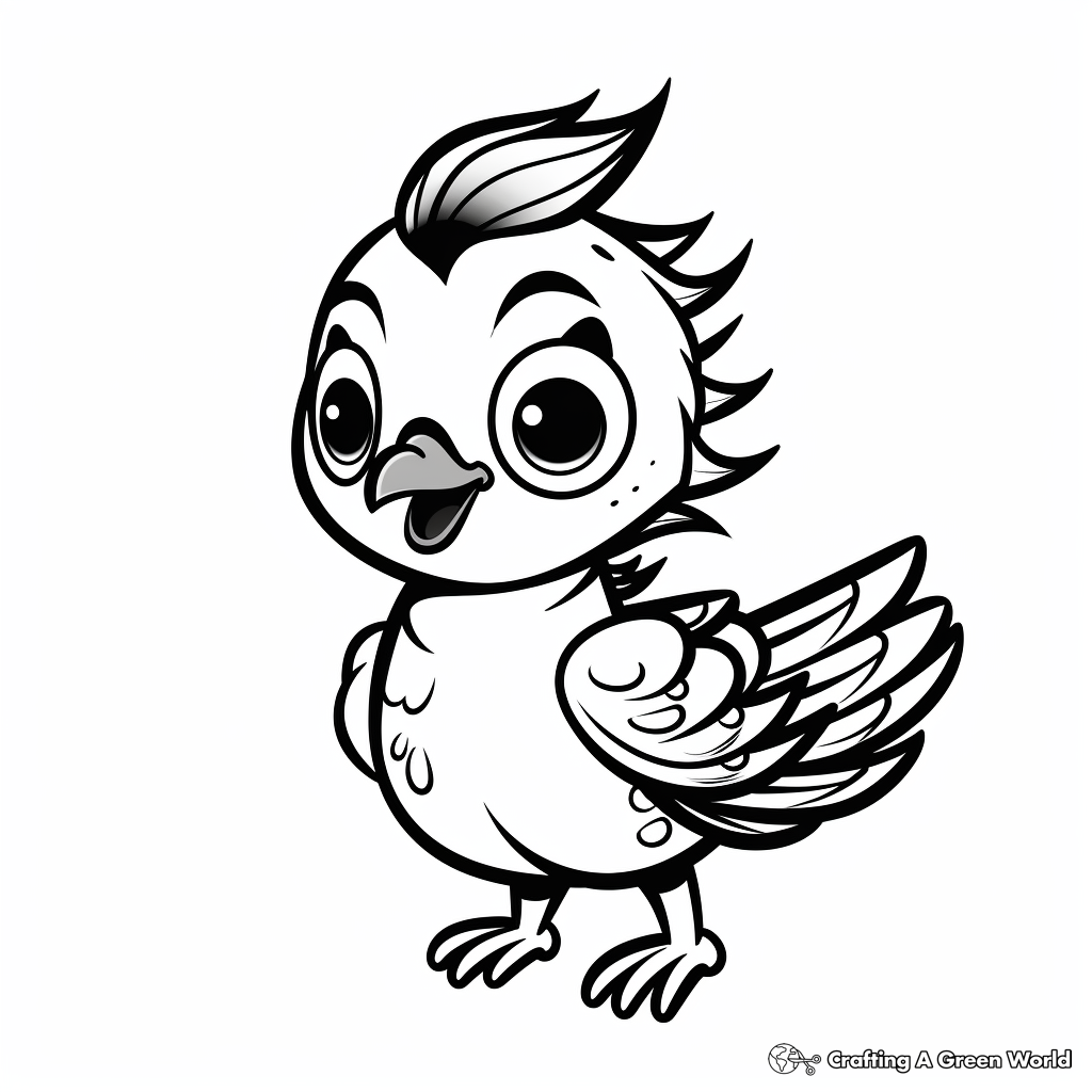 Cute Dove Cartoon Characters Coloring Pages 4