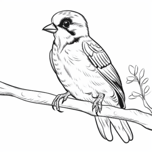 Cute Downy Woodpecker Coloring Sheets for Kids 2