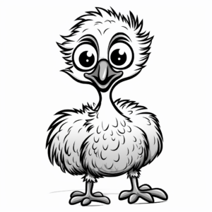 Cute Emu Chick Coloring Pages 1