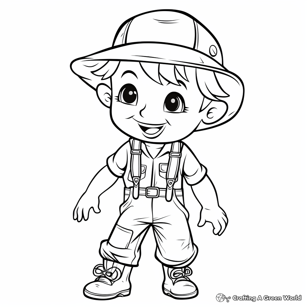 Cute Farmer Overalls Coloring Pages 1