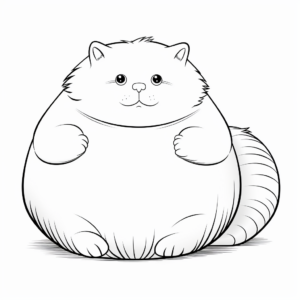 Cute Fat Cat Coloring Pages 4