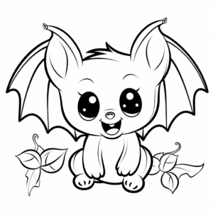 Cute Fruit Bat Coloring Pages 3