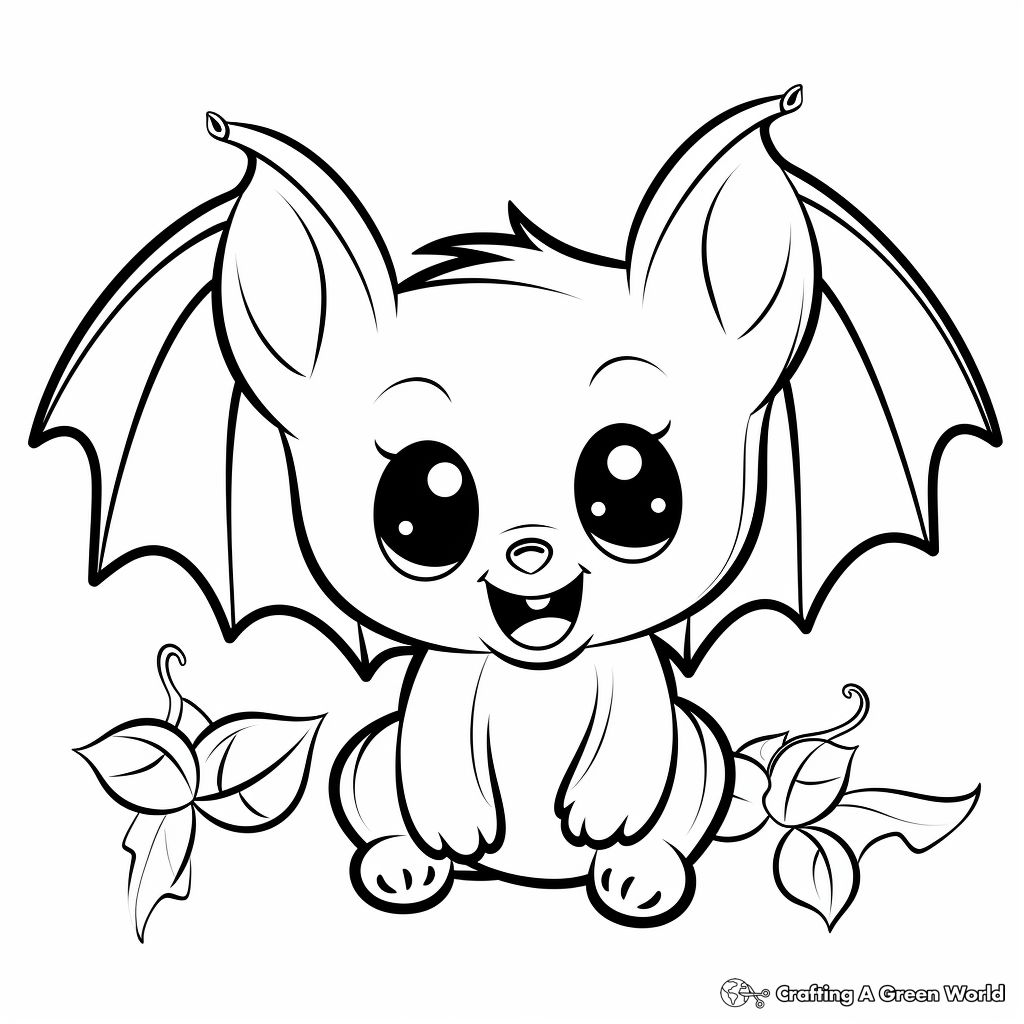 Cute Fruit Bat Coloring Pages 3