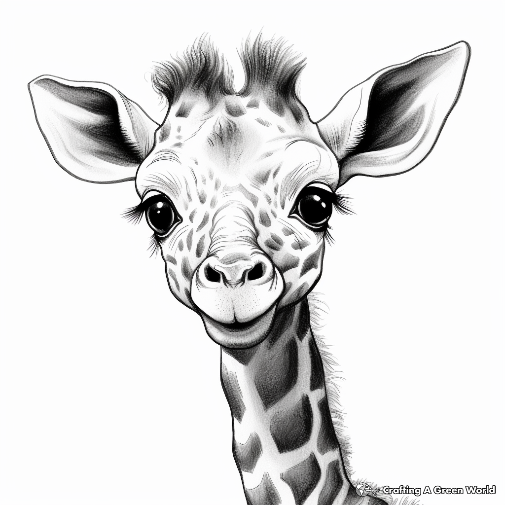 Cute Giraffe Cub Coloring Pages 1