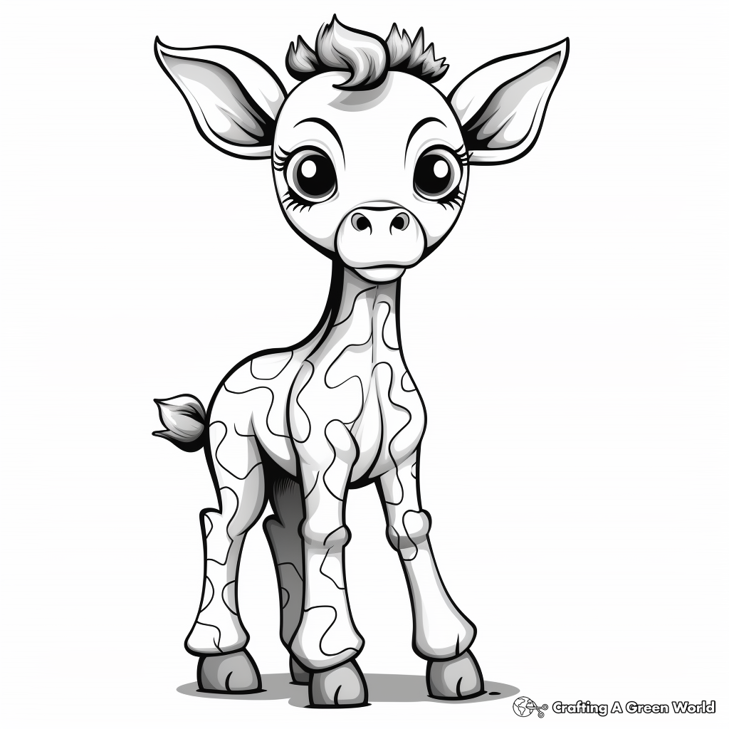Cute Giraffe Cub Coloring Pages 3