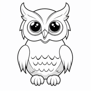 Cute Great Horned Owl Chick Coloring Pages 2
