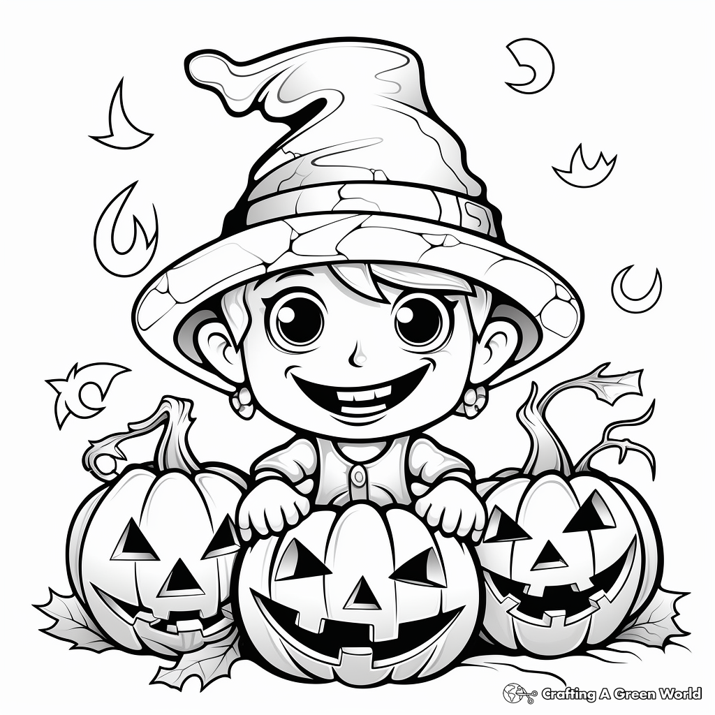 Cute Halloween Kindergarten Coloring Pages 3