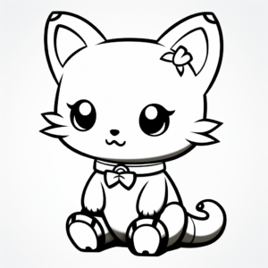 Cute Hello Kitty Coloring Pages for Kids 1