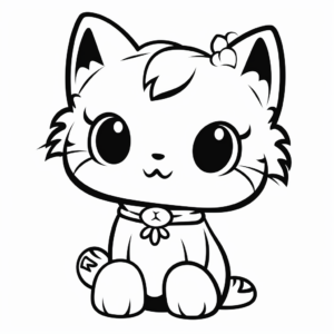 Cute Hello Kitty Coloring Pages for Kids 2