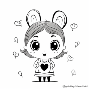 Cute 'I Love You' Bunny Coloring Pages for Kids 4