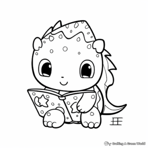 Cute Kawaii Dino Coloring Pages 2