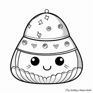Cute Kawaii-Style Cowboy Hat Coloring Pages 1