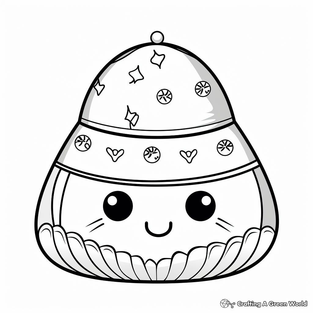 Cute Kawaii-Style Cowboy Hat Coloring Pages 1