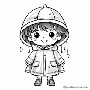 Cute Kid's Raincoat Coloring Pages 4