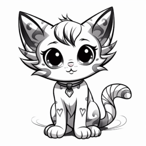 Cute Kitty Fairy With Butterfly Wings Coloring Pages 4