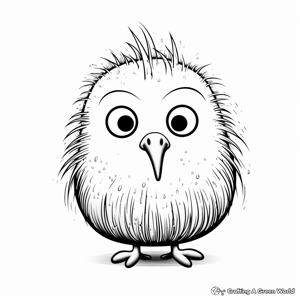 Cute Kiwi Bird Coloring Pages For Kids 1