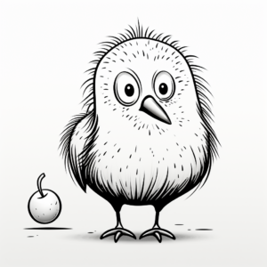 Cute Kiwi Bird Coloring Pages For Kids 2