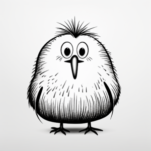 Cute Kiwi Bird Coloring Pages For Kids 3