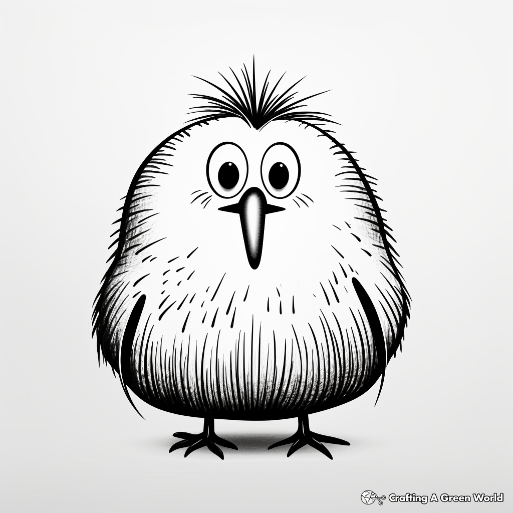 Cute Kiwi Bird Coloring Pages For Kids 3