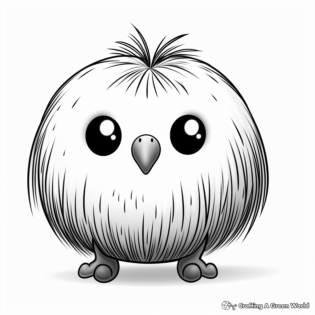 Cute Kiwi Bird Coloring Pages For Kids 4