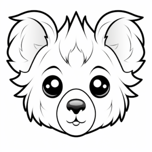 Cute Koala Face Coloring Pages For Children 1