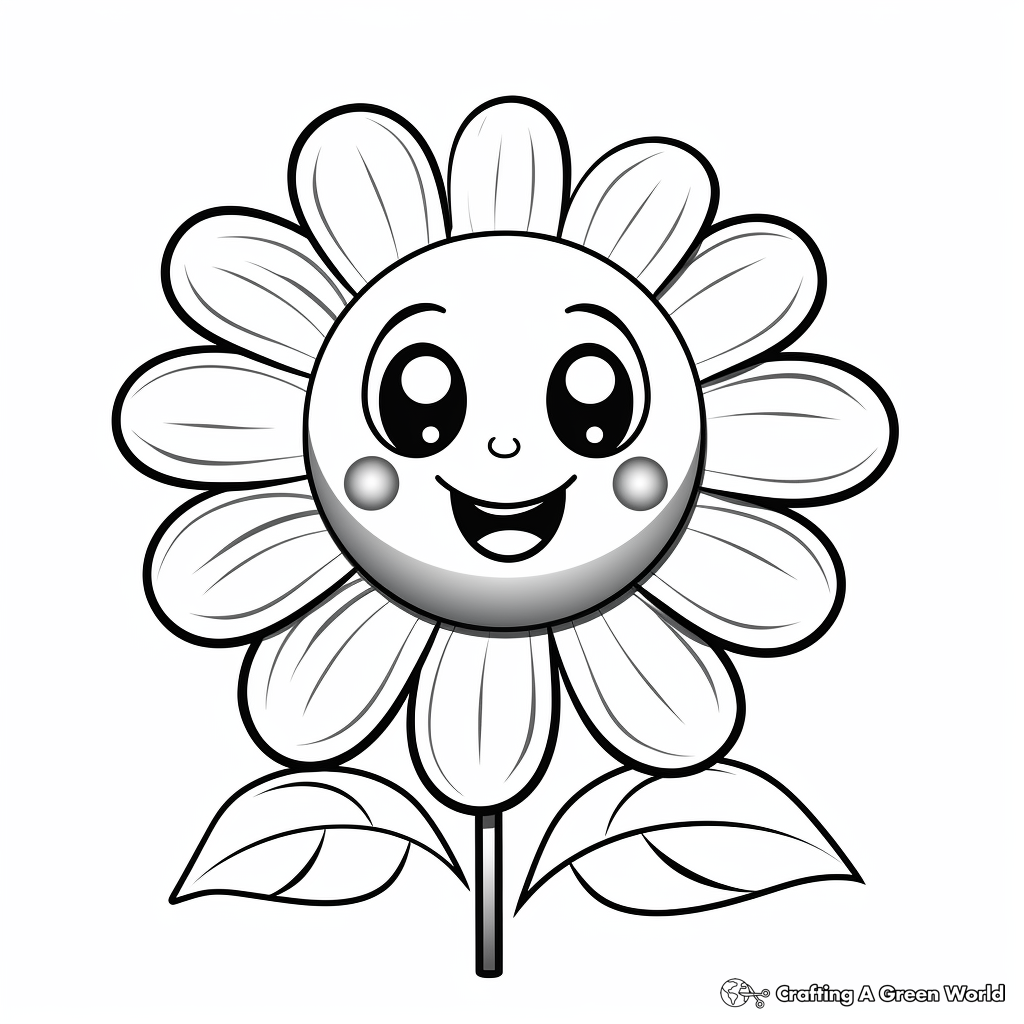 Cute Ladybug on Daisy Coloring Pages 3