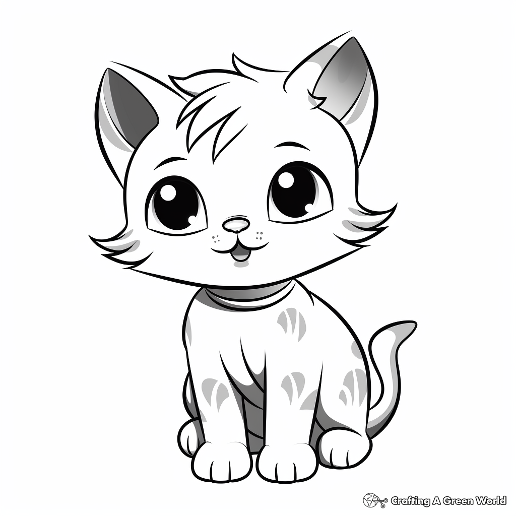 Cute Little Kitten Coloring Pages 1