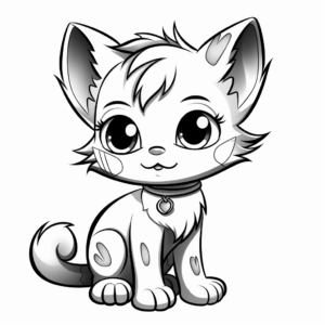 Cute Little Kitten Coloring Pages 2