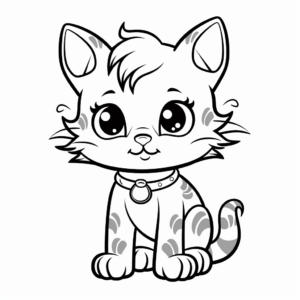 Cute Little Kitten Coloring Pages 3
