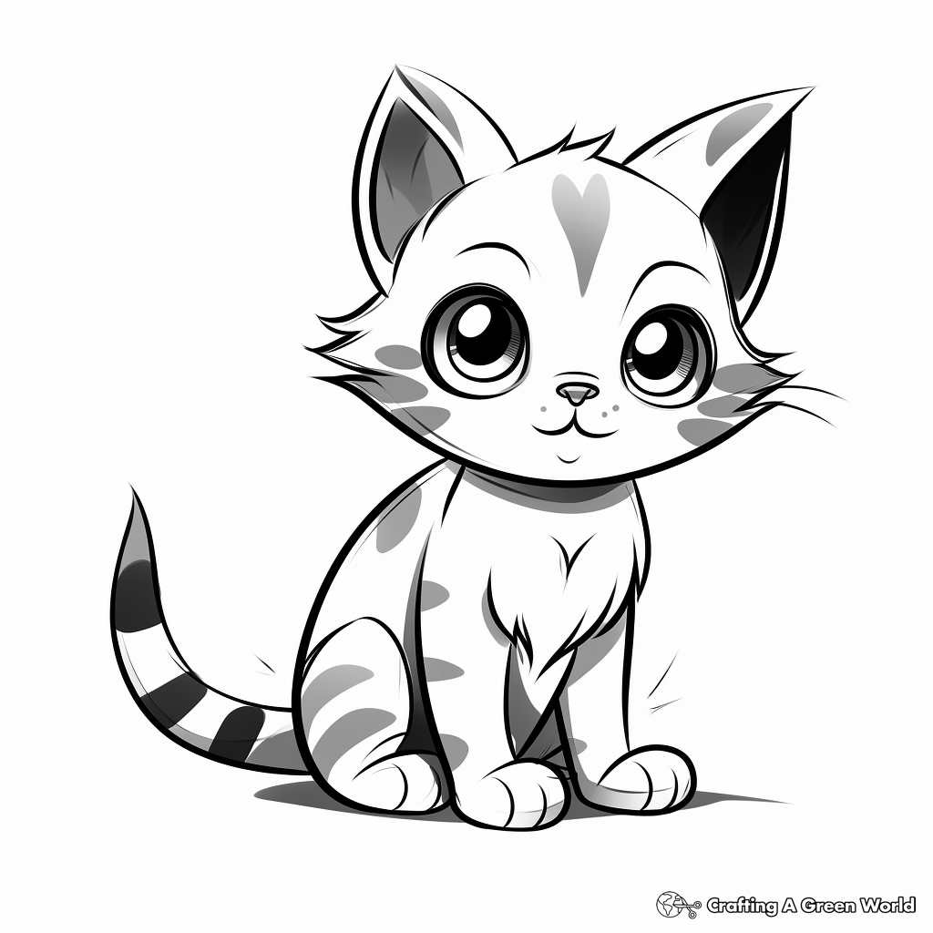 Cute Little Kitten Coloring Pages 4