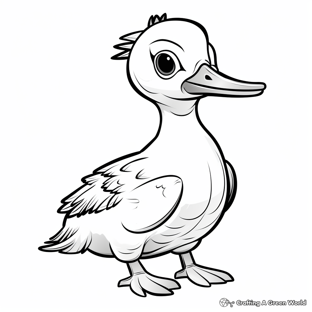 Cute Loon Chick Coloring Pages 1