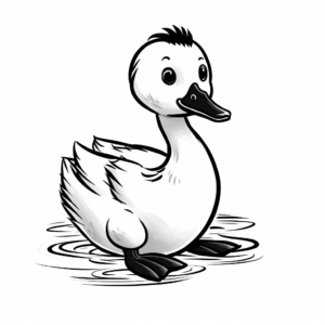 Cute Loon Chick Coloring Pages 3