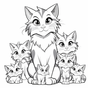 Cute Maine Coon Cat Pack Coloring Pages 2