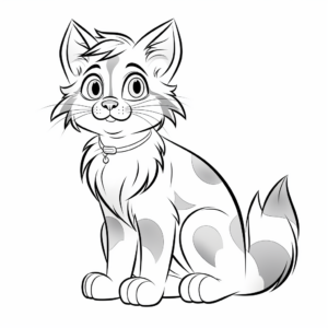 Cute Maine Coon Cat Pack Coloring Pages 3