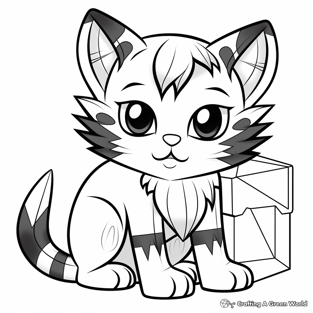 Cute Minecraft Cat Coloring Pages 3