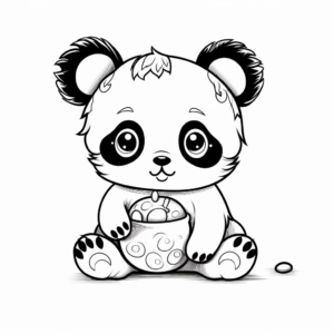 Cute Panda Bear Enjoying Boba Coloring Pages 4