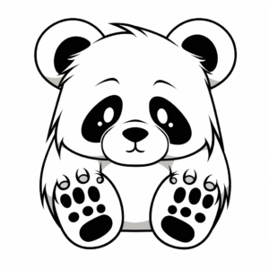 Cute Panda Bear Paw Coloring Sheets 2