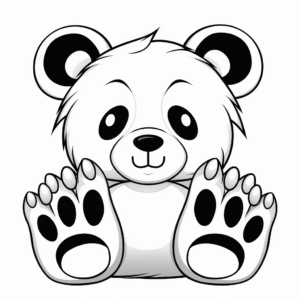 Cute Panda Bear Paw Coloring Sheets 3