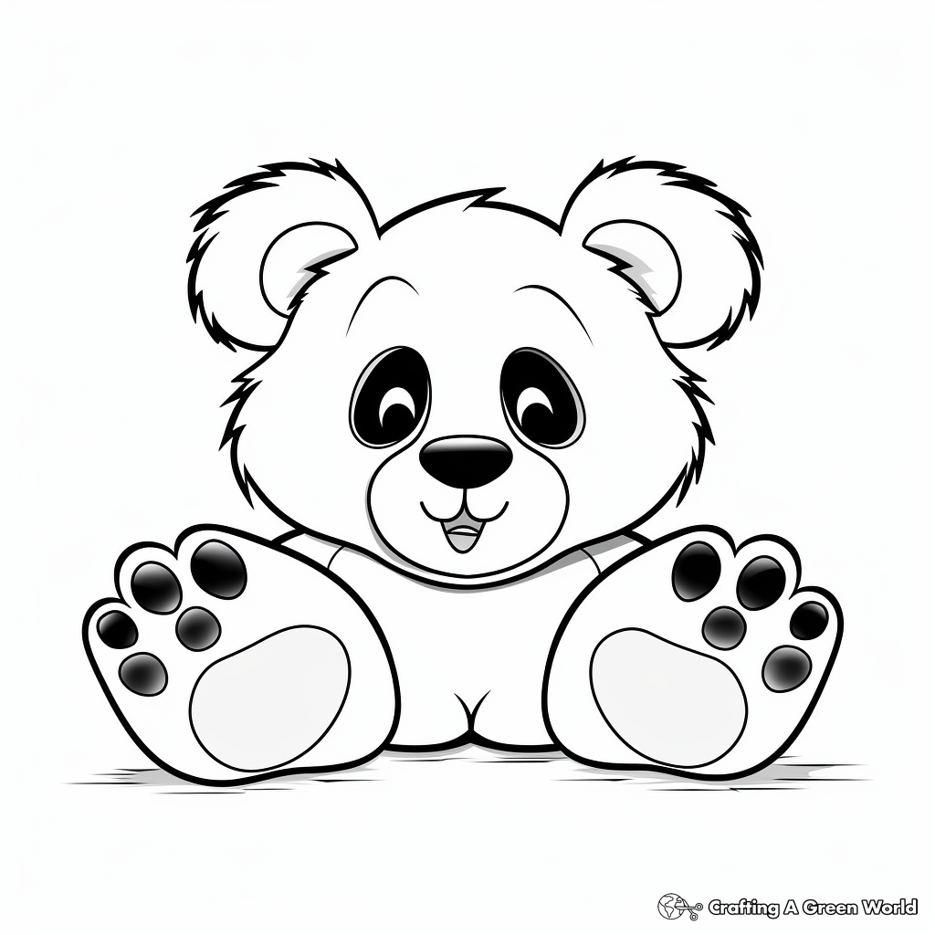 Cute Panda Bear Paw Coloring Sheets 4