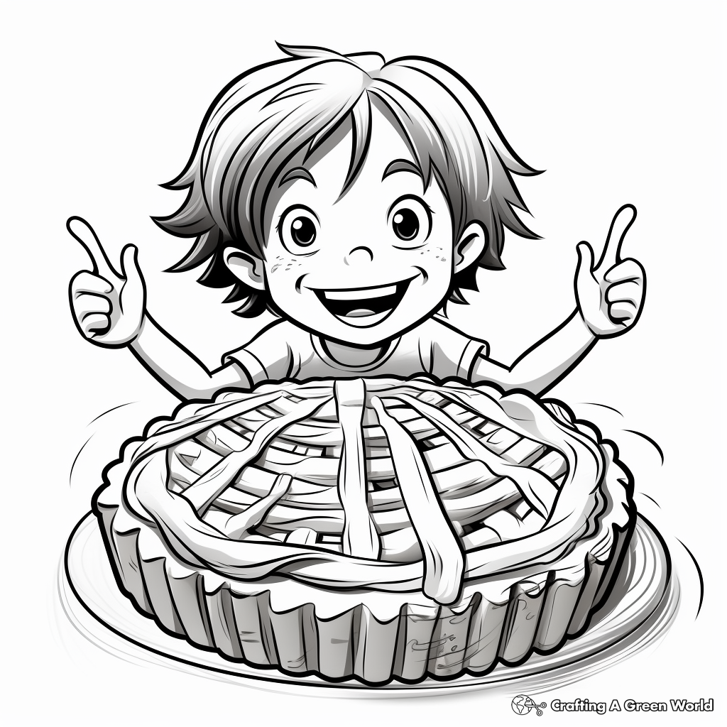 Cute Pecan and Pecan Pie Coloring Pages 1