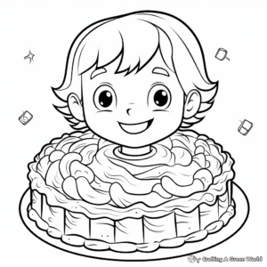 Cute Pecan and Pecan Pie Coloring Pages 2