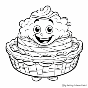 Cute Pecan and Pecan Pie Coloring Pages 3