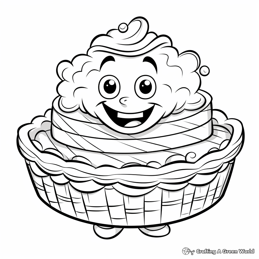Cute Pecan and Pecan Pie Coloring Pages 3