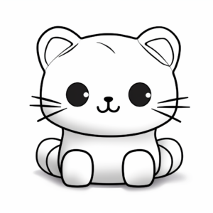 Cute Pillows Cat Coloring Sheets for Children 1