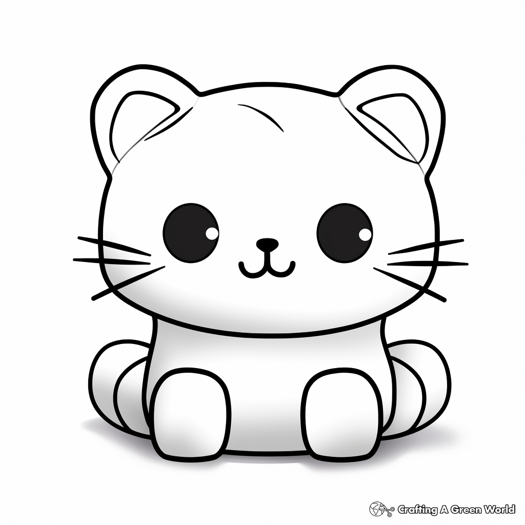 Cute Pillows Cat Coloring Sheets for Children 1