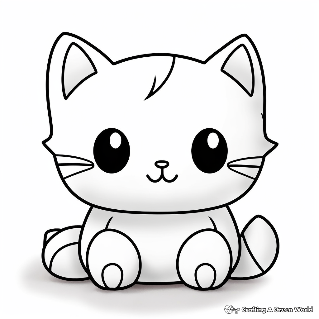Cute Pillows Cat Coloring Sheets for Children 3