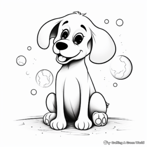 Cute Pluto with Bone Coloring Pages 1